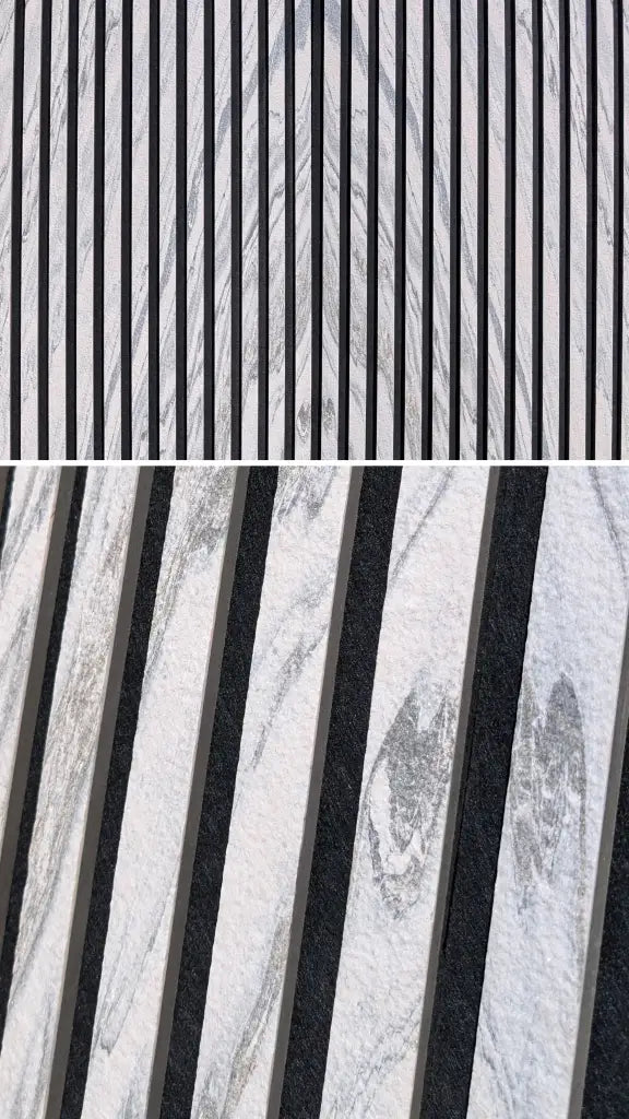 Slate-Lite ARCTIC WHITE Acoustic Panel Bookmatching Set – 6 Panels, 240 × 60 cm