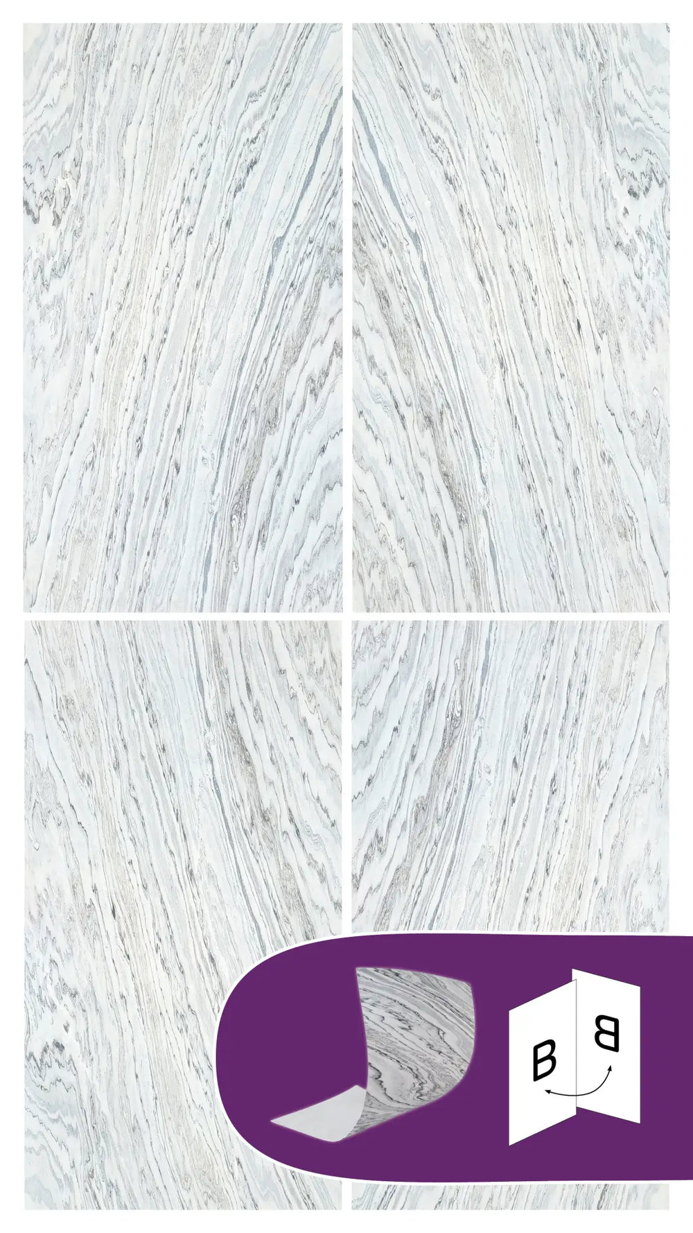 Slate-Lite Arctic White Bookmatching⁠