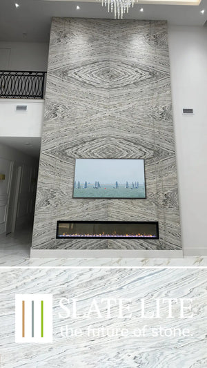 Slate-Lite Arctic White Bookmatching
