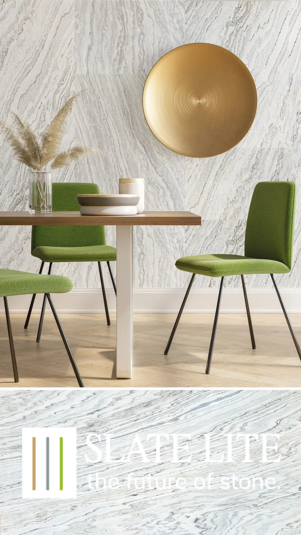 Slate-Lite Arctic White Bookmatching