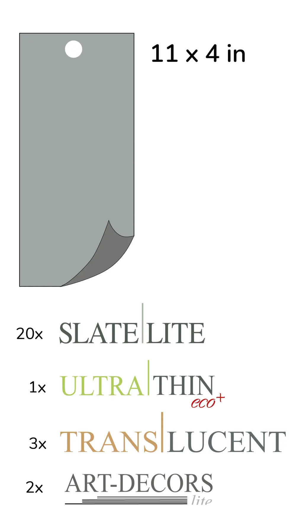 Slate-Lite Sample-Set 11 x 4 in⁠