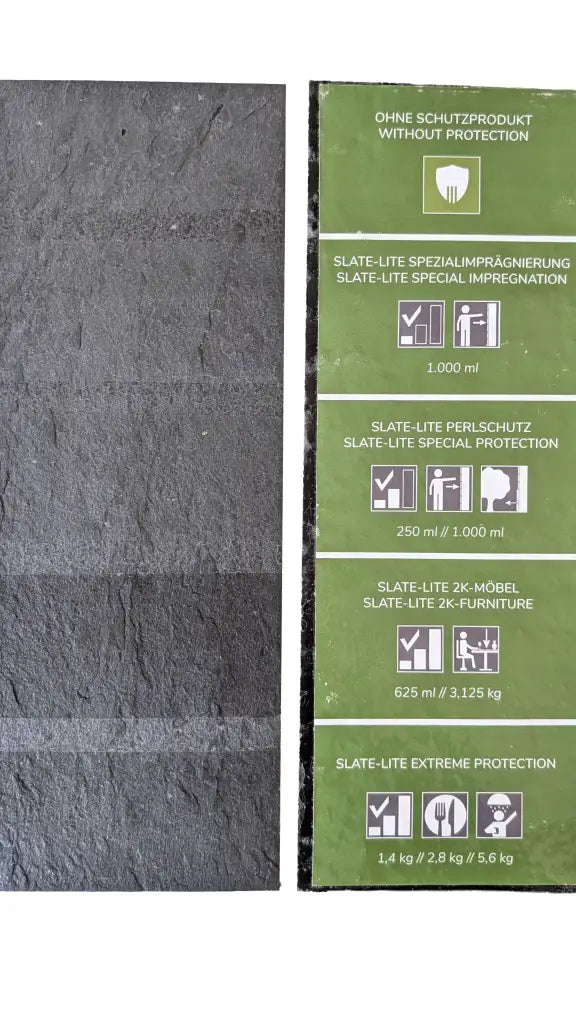 Slate Lite sample sheet 11 11/16 in x 4 1/8 in, sealed