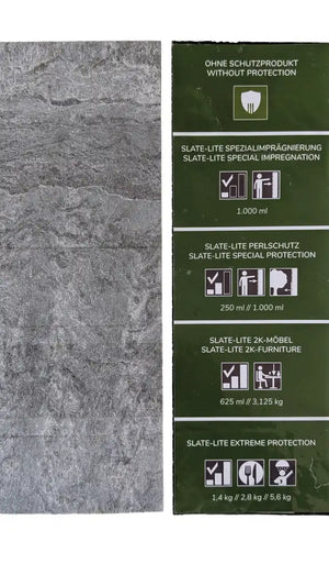 Slate Lite sample sheet 11 11/16 in x 4 1/8 in, sealed