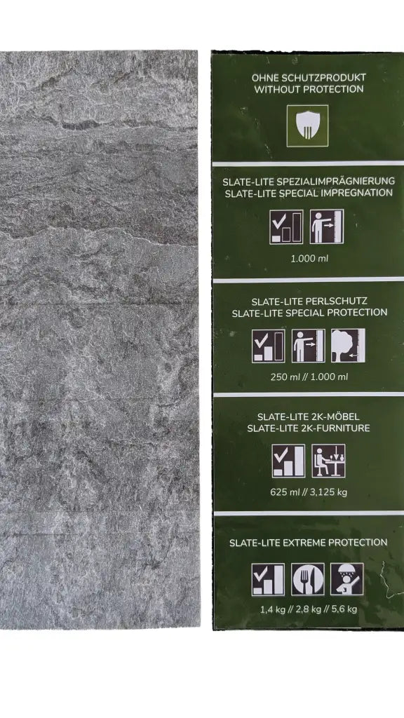 Slate Lite sample sheet 11 11/16 in x 4 1/8 in, sealed
