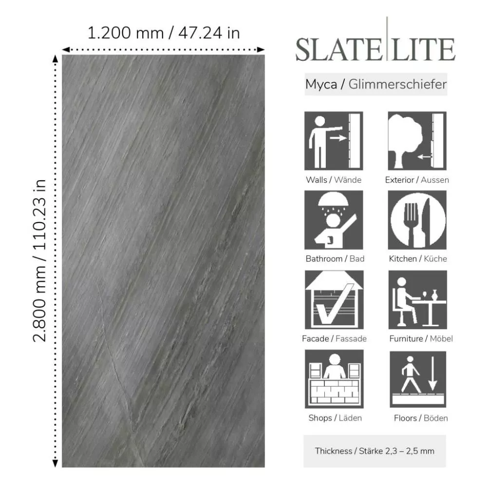 Slate-Lite D. Black 45° 280x120