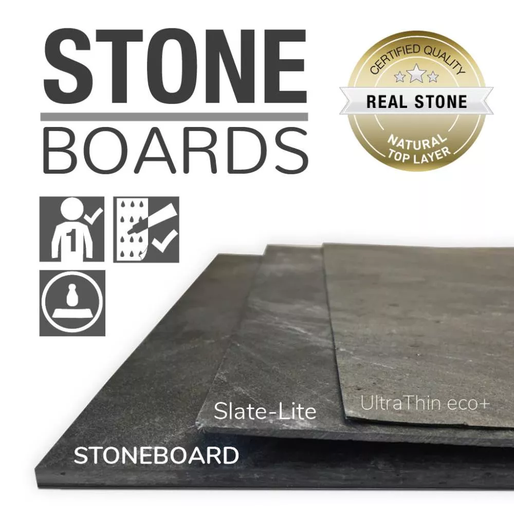 Stoneboard D. Black 45° TL 47,25x94,5 0,12 in